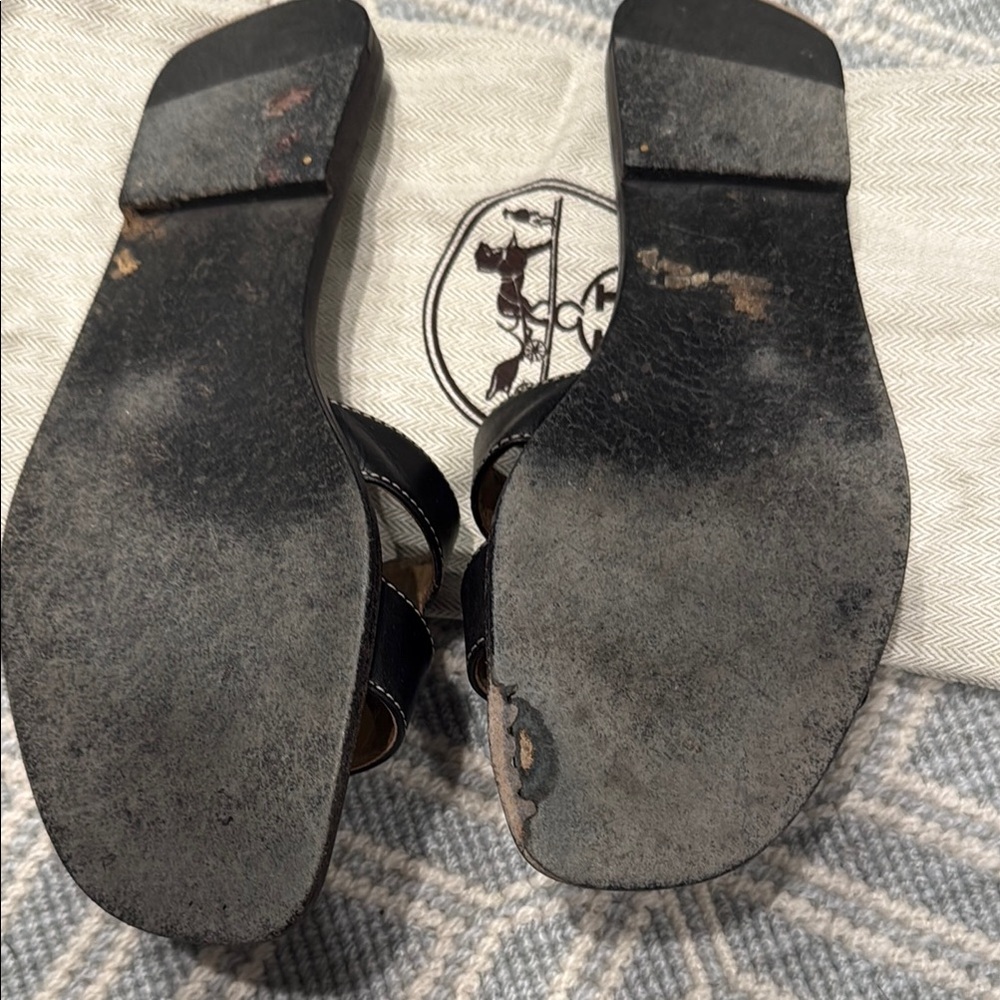 Hermès Black Oran Sandals - Picture 2 of 4